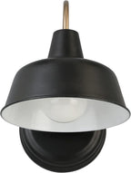 Design House Mason Barn Light Indoor/Outdoor Wall Mount Modern Industrial Farmhouse Wall Light for Patio, Garage, Bathroom, Office, Kitchen, 8-Inch, Matte Black and Gold, 588285