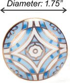 Perilla Home Set of 6 Aster Knob Ceramic Decorative Round Knobs for Home Kitchen Cabinet Vintage Hardware Cupboard Door Dresser Wardrobe Drawer Pulls (Blue)