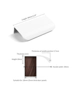 5 Pack 3 inch self Adhesive Cabinet pulls Adhesive Cabinet Handles Drawer Edge pulls Bright White Stick on Handles for Cabinet Finger pulls for cabinets Concealed Seam Flat Drawer Handles
