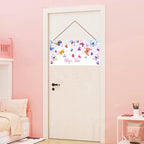 Personalized Butterfly Floral Name Signs for Girls Room Bedroom Door Hanging Wooden Signs Custom Baby Name with Colorful Butterfly Door Hanger Baby Nursery Room Customized Kid Room Décor