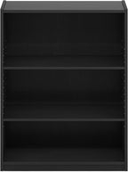 Furinno GEHRY Book Shelf, 3-Tier Bookshelf, Bookcase with Adjustable Shelves, 11.6 x 24.8 x 31.6, for Living Room, Bedroom, Home Office, Blackwood
