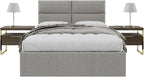 Vänt Upholstered Wall Panels - Queen/Full Size Wall Mounted Headboards - Weave Moondust Grey - Set of 4 Panels (Each Individual Panel 30"x11.5")