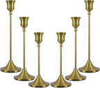 Candlestick Holders, Taper Candle Holders Set of 6, Vintage Candle Holder Decor for Table Centerpiece, Fireplace Mantel, Weddings & Housewarming (Brass Gold, 6 pcs)