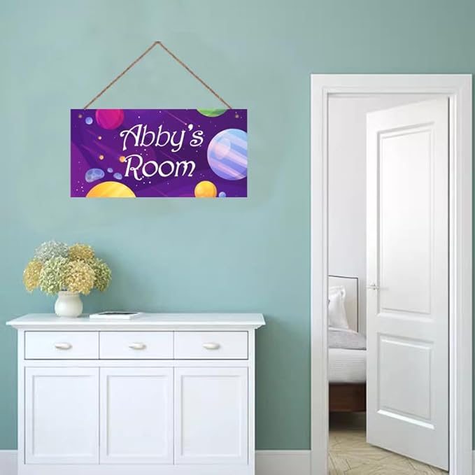 Personalized Sign, Stars Signs,Custom Name Sign,Wall Door Sign, Baby Nursery Art For Boys Room Kids Room Outer Space Theme Decor Stickers For Little Man Cave