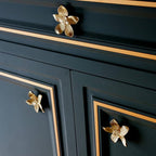 Petal Knobs Brushed Gold Cabinet Knobs, Dresser Drawers Knob Cute Handle Hardware Door Knobs, 8 Pack