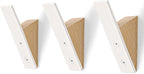 Homeforia Beech Wood Coat Hooks, High End Beech Wood & White Metal Wall Mounted Clothing Hooks, Mid-Century Modern Coat Hooks, Heavy Duty Wooden Hooks for Hanging Coats, Hats, Towels & More, Set of 3