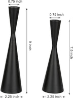 Vixdonos Metal Candle Holders Taper Candlestick Holders Set of 2 Table Decorative Candle Stand for Wedding, Dinning, Party,Home Decor (Matte Black)