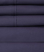 Queen Sheets Navy - 6 Piece 1500 Supreme Collection Fine Brushed Microfiber Deep Pocket Queen Sheet Set Bedding - 2 Extra Pillow Cases, Great Value, Queen, Navy