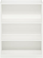 Furinno GEHRY Book Shelf, 3-Tier Bookshelf, Bookcase with Adjustable Shelves, 11.6 x 24.8 x 31.6, for Living Room, Bedroom, Home Office, White