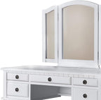 Bobkona St. Croix Collection Vanity Set with Stool, F4074, White