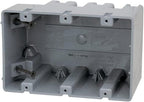 Southwire Electrical Box for Light Fixture, 42lb Support, Depth Adjustable, Three Gang, Gray, MSB3G