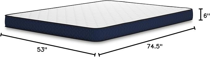 Signature Design by Ashley Full Size Medium Firm 6 Inch Memory Foam Mattress with Breathable Quilted Cover, Fiberglass Free, Mattress in A Box