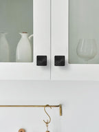 5 Pack Black Cabinet Knobs Square Drawer Pulls Bathroom Dresser Handles Hardware Zinc Alloy