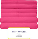 Twin XL Size Bed Sheets - 4 Piece 1500 Supreme Collection Fine Brushed Microfiber Deep Pocket Twin X-Large Sheet Set Bedding - 1 EXTRA PILLOW CASES, GREAT VALUE, Twin XL, Fuschia
