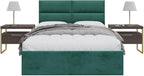 Vänt Upholstered Wall Panels - Queen/Full Size Wall Mounted Velvet Headboards - Velvet Emerald Green - Set of 4 Panels (Each Individual Panel 30"x11.5")