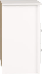 Prepac Sonoma 2 Drawer Nightstand: Elegant Bedroom Furniture, Bedside Table with Open Shelf, 23.25"W x 16"D x 28"H, White