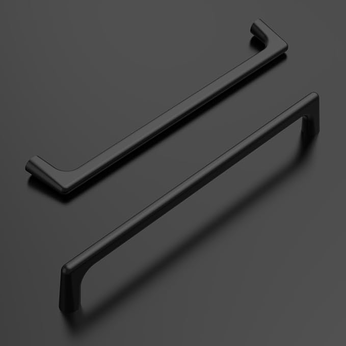 Amerdeco 10 Pack Matte Black Cabinet Pulls 7.5 Inch(192MM) Hole Centers Kitchen Cabinet Handles Hardware Kitchen Handles for Cabinets Cupboard Handles Drawer Pulls ZH0041
