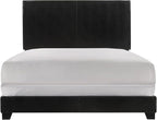 Crown Mark Erin Upholstered Panel Bed in Black, Full