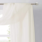 NICETOWN Sheer Bed Canopy Scarf Valances 216 Long - Home Decoration Voile Scarf Valance Topper for Wedding, Party, Venue, Celebration Decoration, DIY (1 Piece, W60 x L216, Off White)
