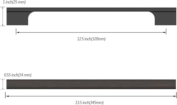 Asidrama 6 Pack 12.5 Inch(320mm) Oil Rubbed Bronze Kitchen Cabinet Handles, Cabinet Pulls Kitchen Cabinet Hardware for Cupboard Drawer Pulls