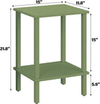 TUTOTAK End Table, Side Table, Nightstand, 2-Tier Storage Shelf, Sofa Side Table for Small Space, Living Room, Bed Room Olive Green TB01BOG034