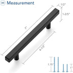 Ravinte Black Cabinet Handles 20 Pack 4-1/2 inch Matte Black Square Cabinet Pulls Kitchen Hardware 7 inch Overall Length Kitchen Drawer Pulls