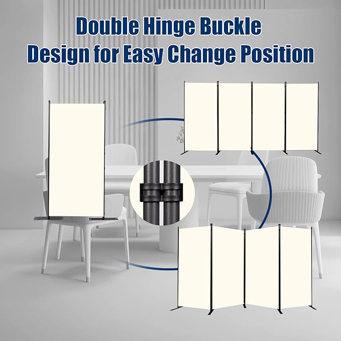 Room Divider 6FT Portable Room Dividers and Folding Privacy Screens, 136'' W Fabric Divider for Room Separation, 4 Panel Partition Room Dividers Freestanding Wall Divider Screen for Dorm Studio Office