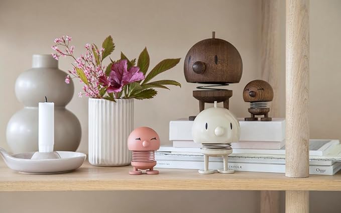 Hoptimist Bimble Smoked Oak, Woody Brown, Home Decor Ornament - Scandinavian Design, Wood W/Metal Spring, Small- Creates Cheerful Movement