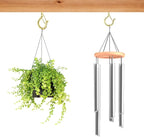 12 PCS Q-Hanger Hooks, Screw Hooks for Outdoor String Lights, Safety Buckle Design Cup Eye Hook for Hanging Christmas Lights, Plants, Wind Chimes, Mounted on Wall Ceiling, Windproof, Gold