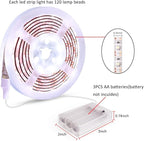 Battery Powered Led Strip Lights White, LED Strip Lights Waterproof Battery Operated Led Light Strip, Flexible, Cuttable Led Strip Lights for PC TV Mirror Kitchen Cabinet Shelves, Room Decor 13.2FT