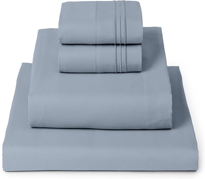 Mellanni Queen Sheets Set - 4 PC Iconic Collection Bedding - Hotel Luxury, Extra Soft, Cooling Bed Sheets - Wrinkle, Fade, Stain Resistant (Queen, Blue Hydrangea)