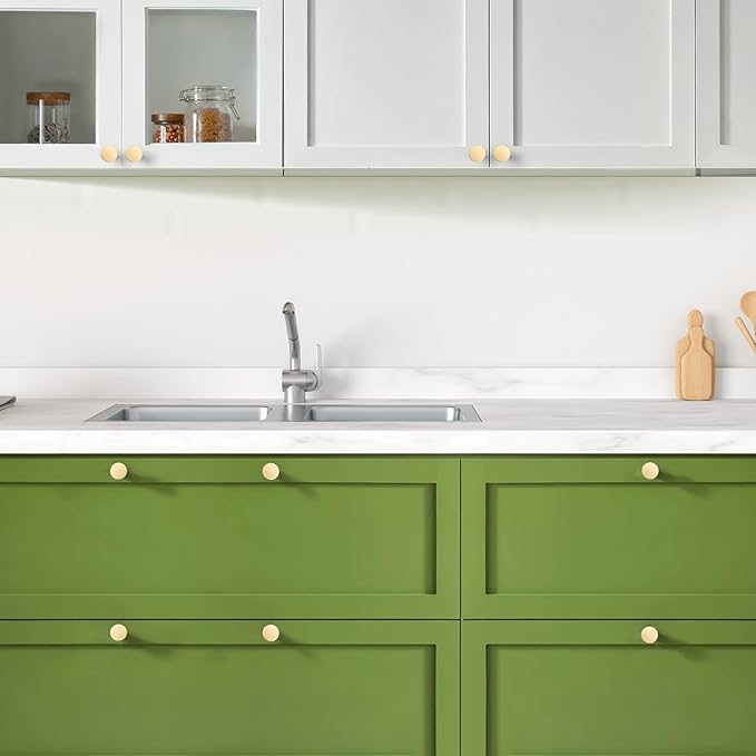 Ravinte 15 Pack Cabinet Knobs Sandy Gold Kitchen Cabinet Knobs Round Dresser Drawer Pulls Closet Door Pulls 1-1/5 Inch