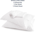 Bedsure Queen Sheet Set, Cooling Sheets for Queen Size Bed Set, Rayon Derived from Bamboo, Breathable & Soft, Deep Pocket Up to 16 Inches, Hotel Luxury Silky Bedding for Hot Sleepers, White