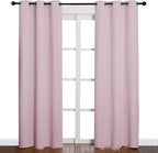 NICETOWN Nursery Essential Thermal Insulated Solid Grommet Top Blackout Curtains/Drapes (1 Pair, 42 x 84 inches, Baby Pink)