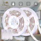 Battery Powered Led Strip Lights White, LED Strip Lights Waterproof Battery Operated Led Light Strip, Flexible, Cuttable Led Strip Lights for PC TV Mirror Kitchen Cabinet Shelves, Room Decor 13.2FT
