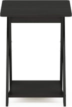 FURINNO Modern Simplistic End Table, 1-Pack Without Tray, Espresso