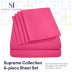 King Size Bed Sheets - 6 Piece 1500 Supreme Collection Fine Brushed Microfiber Deep Pocket King Sheet Set Bedding - 2 Extra Pillow Cases, Great Value, King, Fuschia