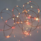 QBIS Battery Powered Fairy Lights for Bedroom, 40 LED Lights, Battery Operated String Lights for Christmas, Halloween Decorations, 6hr Timer Mode, Red, Orange, Yellow Fairy Lights