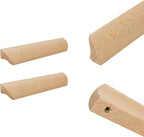 2Pcs Unfinished Wood Solid Furniture Pulls Handles,Unfinished Unpainted Paintable Wooden Handles Cupboard Closet Drawer Handle Pull,Length 6.1",Hole Dis.5.04"
