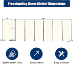 Room Divider 6FT Portable Room Dividers and Folding Privacy Screens, 204'' W Fabric Divider for Room Separation, 6 Panel Partition Room Dividers Freestanding Wall Divider Screen for Dorm Studio Office