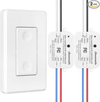 DEWENWILS Wireless Light Switch and Receiver Kit, 10A/1200W, No in-Wall Wiring Required,Remote Control Wall Switch Lighting Fixture for Ceiling Lights, Fans, Lamps,100 Ft RF Range, Programmable