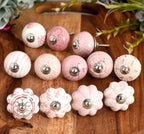 Dresser Knobs for Cabinets and Drawers - Assorted Multicolor Ceramic Pull Handle for Kitchen Cupboard Wardrobe Decorative Furniture Hardware - Pack of 25