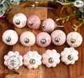 Dresser Knobs for Cabinets and Drawers - Assorted Multicolor Ceramic Pull Handle for Kitchen Cupboard Wardrobe Decorative Furniture Hardware - Pack of 30