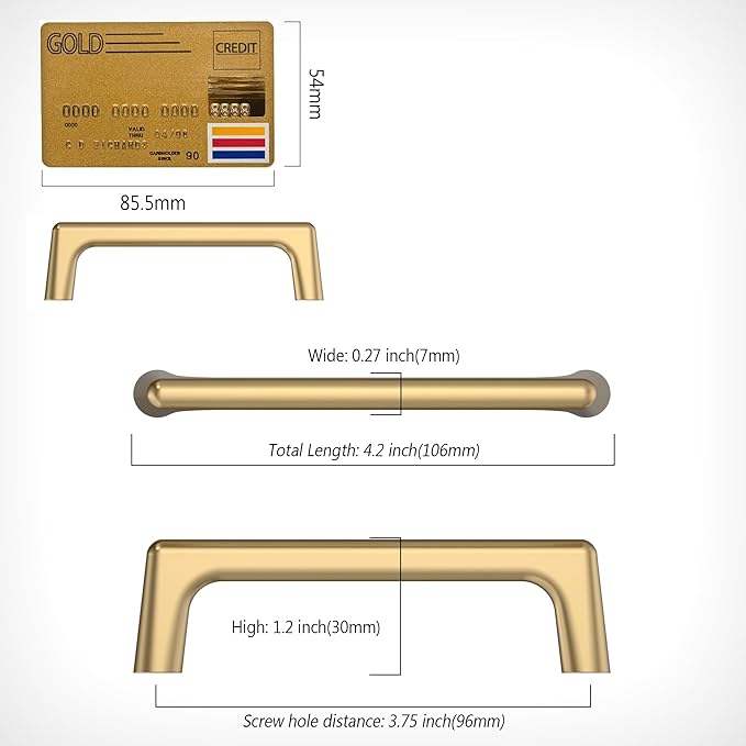 Amerdeco 10 Pack Champagne Bronze Cabinet Pulls 3.75 Inch(96MM) Hole Centers Kitchen Cabinet Handles Hardware Kitchen Handles for Cabinets Cupboard Handles Drawer Pulls ZH0041