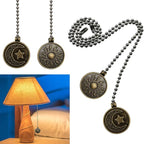 Copper Ceiling Fan Pull Chain Set, Decorative Totem Fan Pull Chain Pendant Extension, 12 Inches Lighting & Fan Beaded Ball Chain Extender Ornament with Connector, Moon and Sun (4Pack)