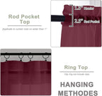 OWENIE Burgundy Sheer Curtains 120 Inches Long 2 Panels Set, Airy Lightweight Sheer Burgundy Curtains for Living Room Bedroom, Farmhouse Filmy Rod Pocket Drapes, 2 Pcs, Each 59" Wx120 L Inch