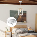Light Canopy Kit White, 4.1IN Chandelier Canopy with All Mounting Hardware, Celing Hook for Pendant Light, Max Load 22LBS
