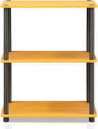 Furinno Shelves Industrial Multipurpose Side Table, Marble White