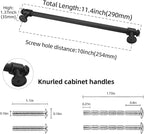10 Pack 10 Inch (254mm) Matte Black Cabinet Handles and Drawer Pulls - Kitchen Hardware for Cabinets, Drawers, and Dressers