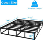 Queen Box Spring, 9 Inch Box Spring for Queen Bed, Heavy Duty Metal Frame Mattress Foundation Support for 3000lbs, Easy Assembly, Noise Free, Non Slip